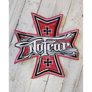 No Fear Vintage Maltese Cross Iron On Patch New Motorcycle Chopper